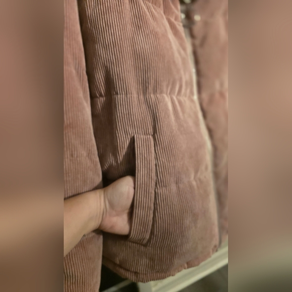 Arizona Jean Company Corduroy Puffer Jacket - Mauve Pink - Picture 4 of 5